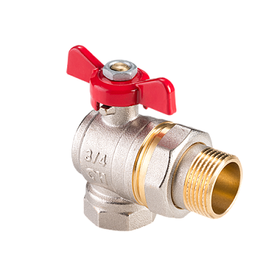 BV.322.05 Кран угловой с полусгоном MVI AquaHit 3/4" внутренняя-наружная, бабочка